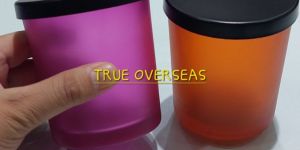 200ml Candle Glass Votive with Metal Black Lid