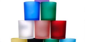 200ml Colourful Candle Glass Votive with Wooden Lid