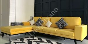 L Shaped Wooden Frame Sofa Set