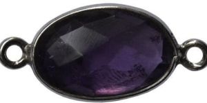 925 Silver Amethyst Connector