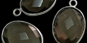 Sterling Silver with Smoky Quartz Oval CHARM