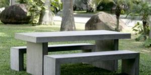 Granite Garden Bench Table Set