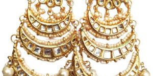 Kundan Big Chand Bali Earrings