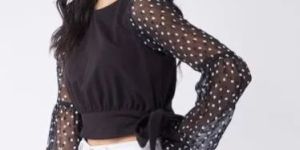 Ladies Retro Polka Crop Top