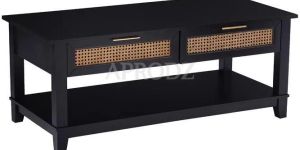 Cane Work Coffee Table with Storage