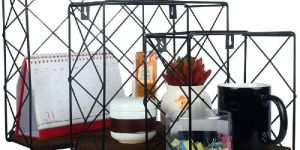 Wood and Metal Storage Shelves