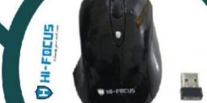 HI-FOCUS Wireless Optical Mouse Black