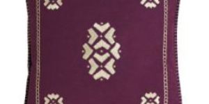 Manual Embroidered Purple Cushion Cover