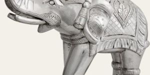 Silver Coated Elephant Statue