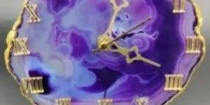 Purple Agate Stone Clock