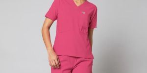 Women Hot Pink Essential Medical Scrub Suit