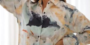 Printed Full Sleeves Dul Satin Co-Ord Set