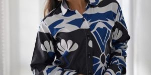 Fancy Printed White Satin Co-Ord Set