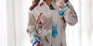 Straight Lining Printed Popcorn Co-Ord Set