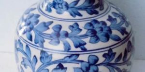 Ceramic Blue Pottery Flower Vase