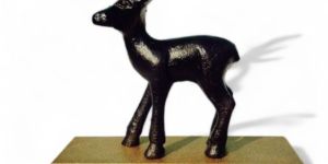 Antique Metal Dear Sculpture