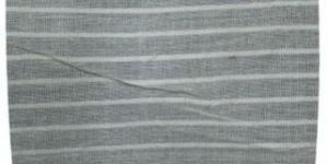 Grey Striped Cotton Dobby Fabric