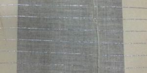 Silver Striped Cotton Lurex Fabric