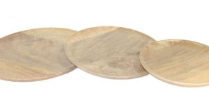 Decorative Serving Wooden Platter Set of 3 Pcs