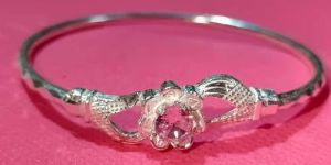 Party Wear Sterling Silver Gemstone Bangle