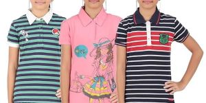 Girls striped polo t-shirt