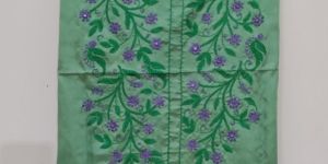 Green Silk Embroidered Unstitched Suit