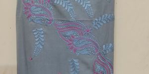 Blue Silk Embroidered Unstitched Suit