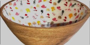 Wooden Meena Work Bowl