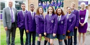 Purple and Grey School Uniform