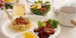 4 Compartment Sugarcane Bagasse Plate