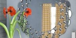 Antique Glass Wall Mounted Round Mirror