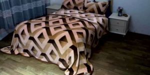 Classic Woolen Box Printed Double Bedsheet