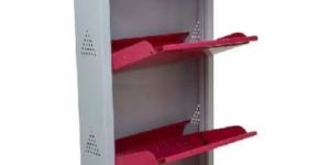 Red Mild Steel Shoe Rack