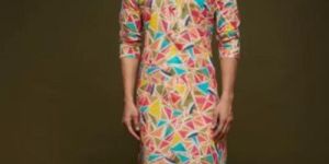 ECLECTIC MULTI-COLOR TRIANGLE MOTIF KURTA