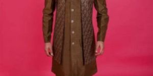 MEHANDI COLOUR OPEN JACKET KURTA