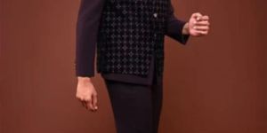 WINE JODHPURI WITH EMBROIDERED JACKET