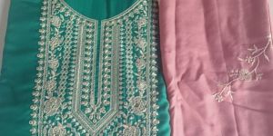 Woollen Thread Embroidery Suit with Stole