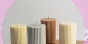 Ribbed Pillar Soy Wax Candle