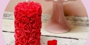 Rose Pillar Candle