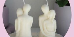 White Couple Candle