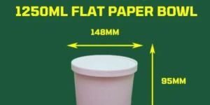 1250ml Flat Disposable Paper Container with Lid