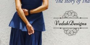 Vegetable Dyed Indigo Fabric Coord Set