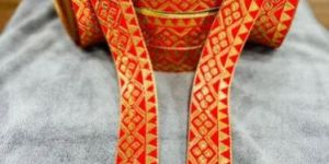 1.25inch Orange Chanderi Saree Lace