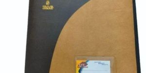 Brown and Black Leather Portfolio File Folder