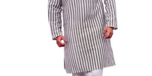 Mens Stripped Khadi Kurta Pajama Set