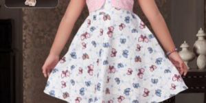 Girls Check Printed Jacket Frock