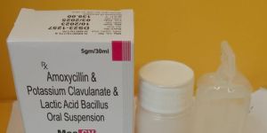 Amoxycillin 200 mg , Clavulanate 28.5 mg + Lactobacillus oral suspension