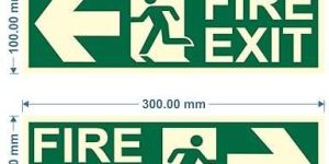 Fire Exit Left Right Arrow Night Glow Signboard