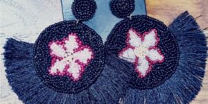 Blue Beaded Earrings