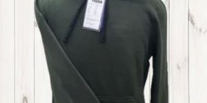 Mens Fleece Olive Green Hoodies